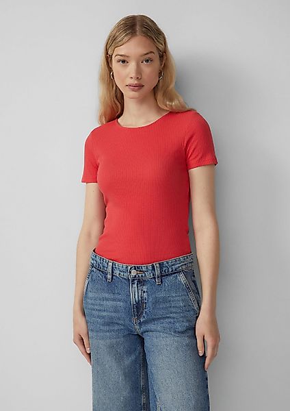 QS Kurzarmshirt T-Shirt Schmal geschnittenes Shirt günstig online kaufen