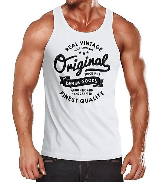 Neverless Tanktop Herren Tank-Top Original Denim Goods Vintage Druck Muskel günstig online kaufen