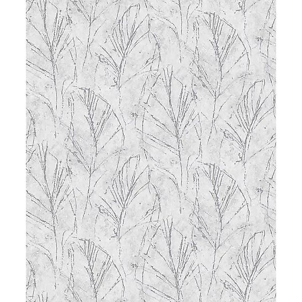 Bricoflor Palmen-Tapete in Grau 10321-10 günstig online kaufen