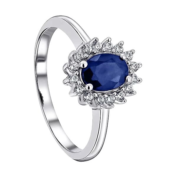 ONE ELEMENT Diamantring "0,25 ct Diamant Brillant Safir Ring aus 585 Weißgo günstig online kaufen
