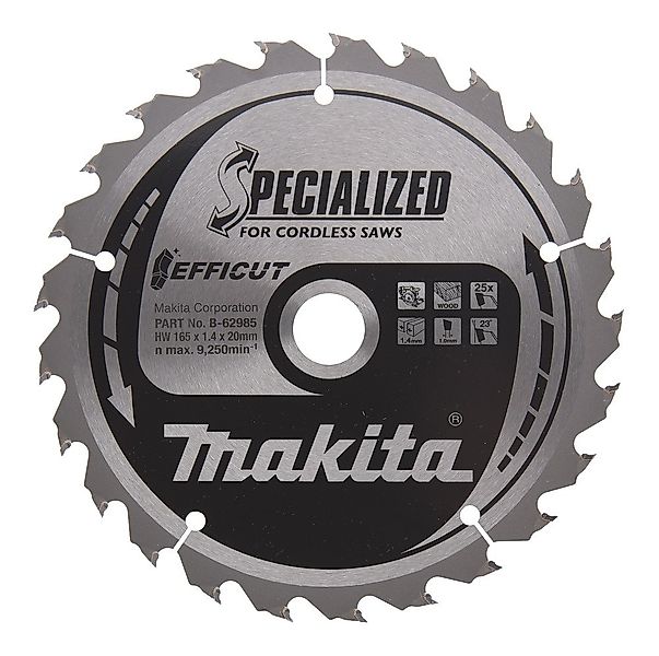 Makita Kreissägeblatt B-62985 (165x1,4x20mm, 1-St., 25Z), EFFICUT - schnell günstig online kaufen