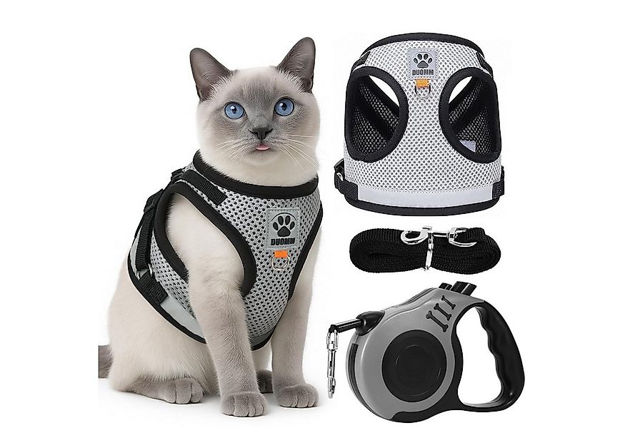 BlingBin Katzen-Geschirr Katzengeschirr mit Leine Verstellbar Ausbruchsiche günstig online kaufen