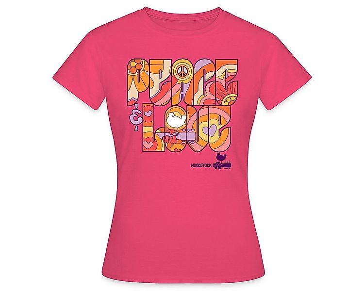 Spreadshirt T-Shirt Woodstock Peace Love Hippie Design Frauen T-Shirt (1-tl günstig online kaufen