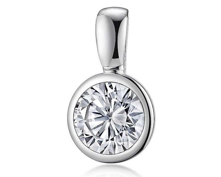 Materia Kettenanhänger Damen Silber Zirkonia Rund Ø10,4mm KA-180, 925 Sterl günstig online kaufen