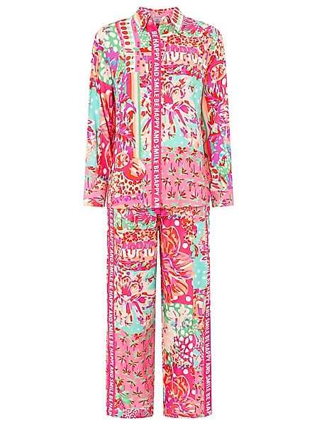 Zwillingsherz Shirtbluse ""Be Happy"", mit auffälligem Blumenprint günstig online kaufen