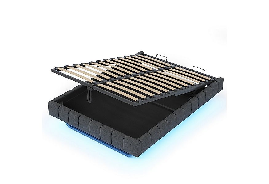 KLAM HOME Polsterbett Polsterbett 140x200 cm, Hydraulischer Schwebebettrahm günstig online kaufen