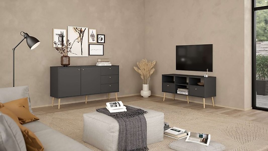 andas TV-Board »Bodo TV-Möbel, TV-Unit, Mediamöbel, Regal«, 2 Schubladen un günstig online kaufen