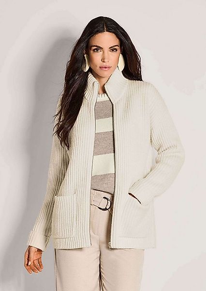 MADELEINE Strickjacke Weiche Wolljacke mit Reißverschluss Patentstrickjacke günstig online kaufen