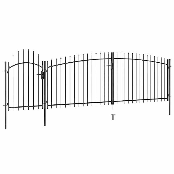 vidaXL Gartentor mit Speerspitzen 5x2 m Schwarz 146324 günstig online kaufen