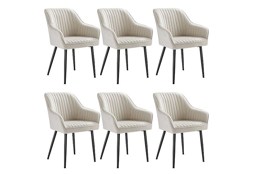 SONGMICS Esszimmerstuhl (6 St), Polsterstuhl mit Metallbeine, Samt, für Sch günstig online kaufen