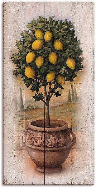 Artland Leinwandbild "Zitronenbaum mit Holzoptik" Bäume 1 Stk. tlg. auf Kei günstig online kaufen