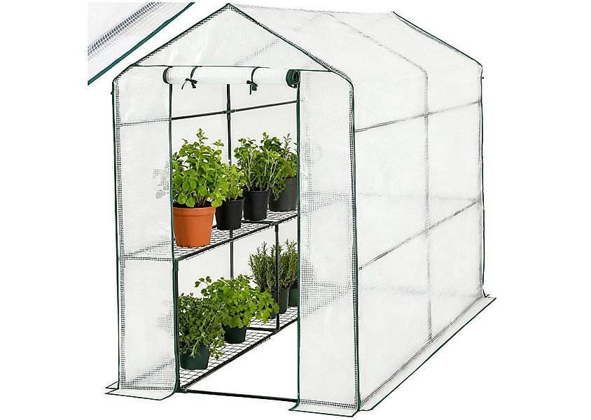 tectake Gewächshaus Foliengewächshaus mit Plane, Set, inklusive Spannseile günstig online kaufen