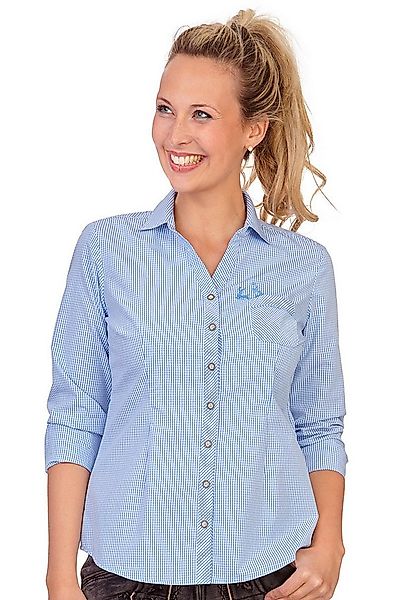 Spieth & Wensky Trachtenbluse Trachtenbluse - PÜNKTCHEN - grün, hellblau günstig online kaufen