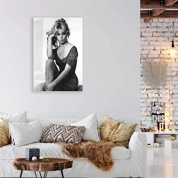 queence Acrylglasbild "Brigitte Bardot", Schwarz-Weiß-Frau-Stars-Portrait-F günstig online kaufen