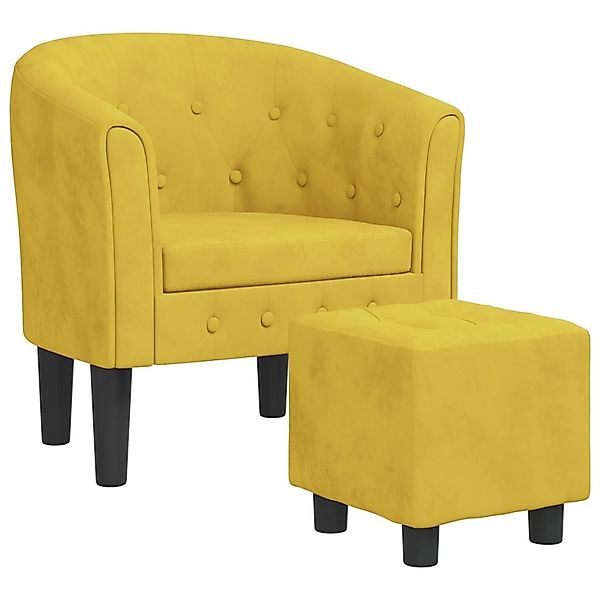 vidaXL Sessel Clubsessel mit Fußhocker Gelb günstig online kaufen
