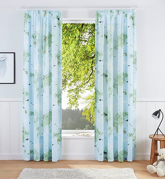 my home Vorhang Weltkarte (1 St), Kräuselband, halbtransparent, Kindergardi günstig online kaufen