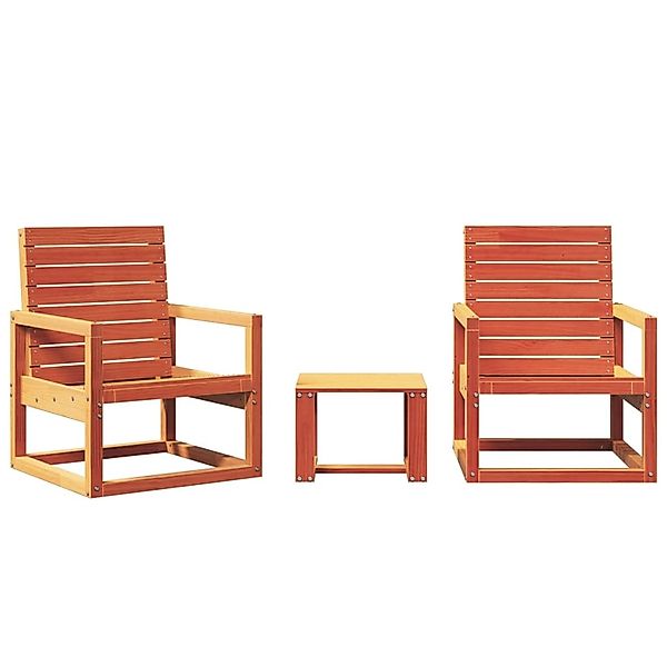 vidaXL 3-Tlg Garten-Lounge-Set Wachsbraun Massivholz Kiefer 844646 günstig online kaufen