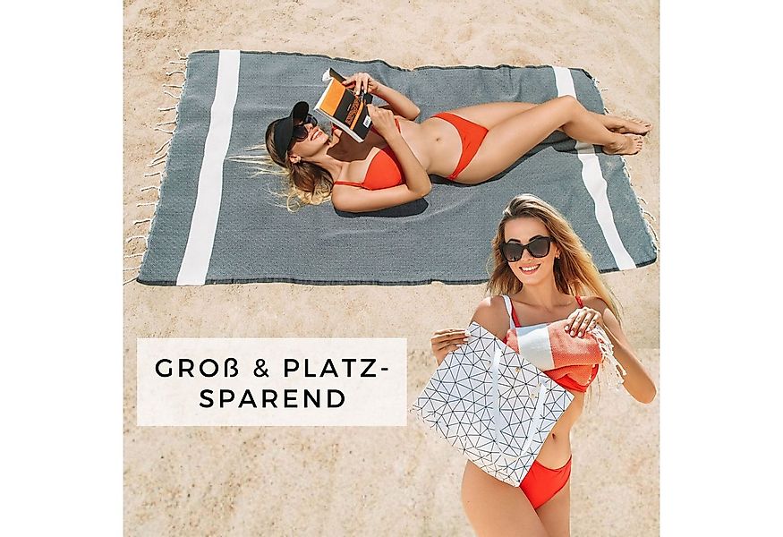 furora HOLIDAY Strandtuch groß 100x200 cm Strand Tuch, aus Baumwolle, Hamam günstig online kaufen