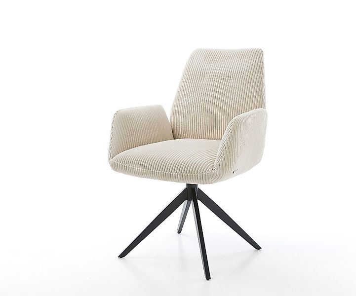 Drehstuhl Zoa-Flex Cord Beige Kreuzgestell breit Schwarz 360° drehbar Wippf günstig online kaufen