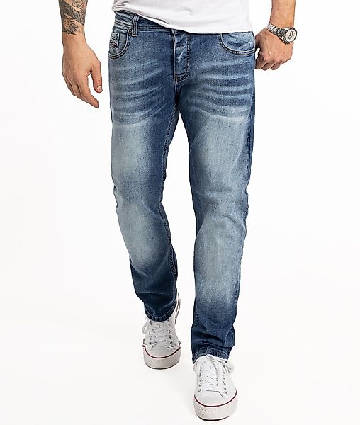 Rock Creek Straight-Jeans Herren Jeans Stonewashed günstig online kaufen