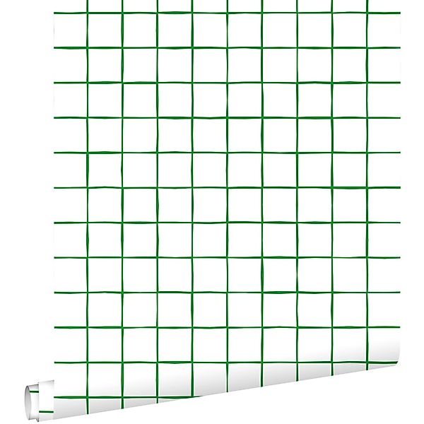 ESTAhome Tapete Karomuster Grün und Weiß 50 x 900 cm günstig online kaufen