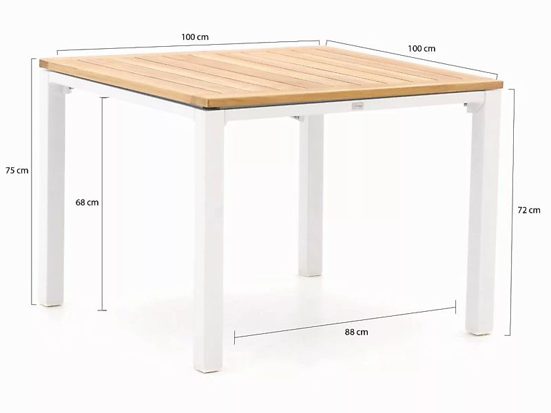 Bellagio Linosa Gartentisch 100x100x75 cm günstig online kaufen