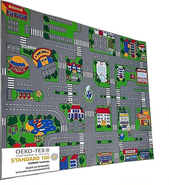 Entrando Kinderteppich Spielteppich Straße Stadt für Kinder, Rechteckig, Hö günstig online kaufen