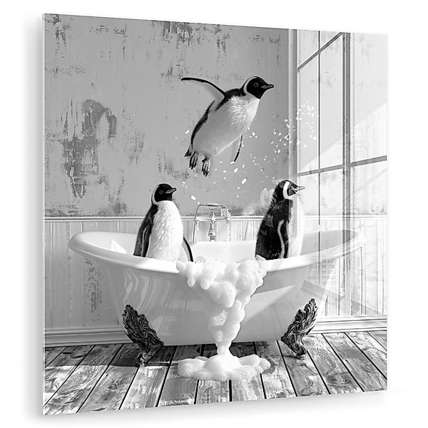 MuchoWow Acrylglasbild Pinguine - Vintage - günstig online kaufen