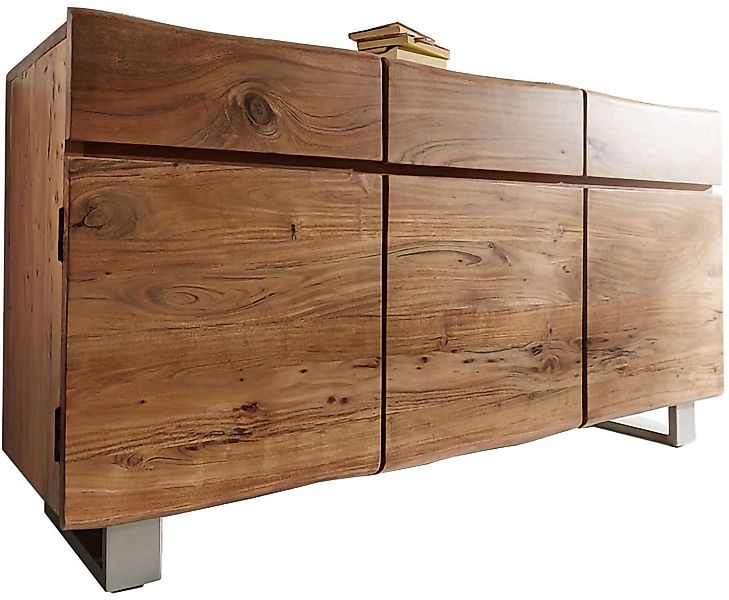DELIFE Sideboard Live-Edge, Akazie Natur 147 günstig online kaufen