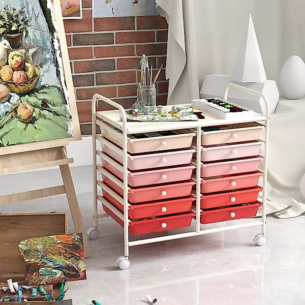 COSTWAY Rollcontainer, mit Schubladen Kunststoff, Rollwagen günstig online kaufen