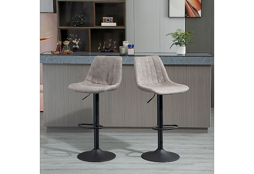 HOMCOM Barhocker Höhenverstellbar Küchenstühle mit Fußstütze, 360° Drehbar günstig online kaufen