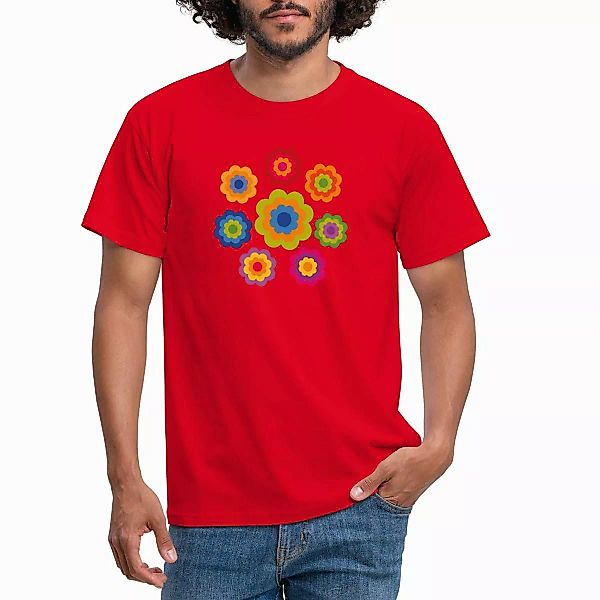 Spreadshirt T-Shirt 70er Jahre Hippie Flower günstig online kaufen