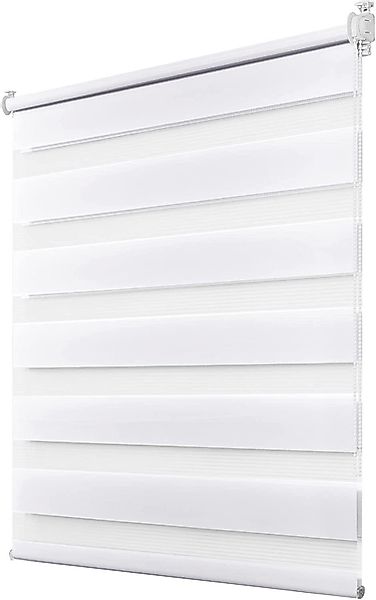 Doppelrollo Fensterrollo lichtdurchlässig, Weiß Rollo verdunkelnd, günstig online kaufen