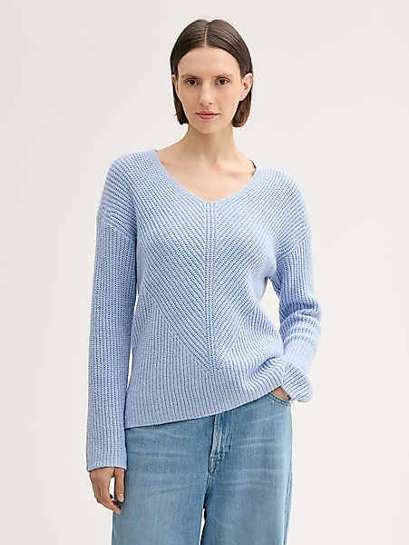 TOM TAILOR Strickpullover Strickpullover mit V-Ausschnitt günstig online kaufen