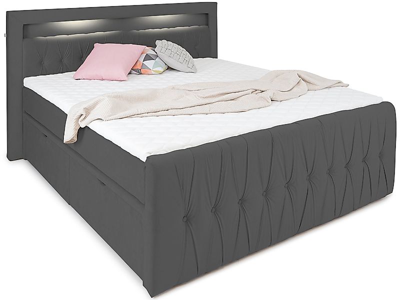 wonello Boxspringbett Valencia, mit LED-Beleuchtung und günstig online kaufen