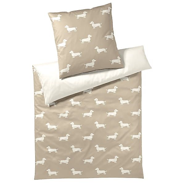 elegante Bettwäsche WE LOVE DOGS Dogs 24540 - Farbe: Natur-Beige - 7 - 80x8 günstig online kaufen