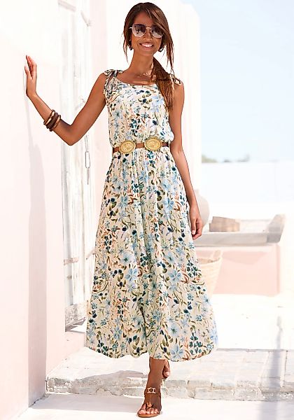 Buffalo Midikleid Seitennahttaschen mit Blumendruck, Webkleid aus Viskose günstig online kaufen