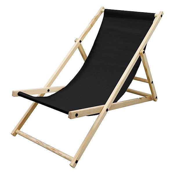 ECD Germany Liegestuhl Klappbar aus Holz 3 Liegepositionen bis 120 kg Schwa günstig online kaufen