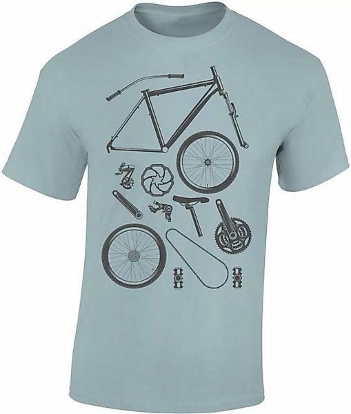 Baddery Print-Shirt Fahrrad T-Shirt : "Bike Parts", hochwertiger Siebdruck, günstig online kaufen