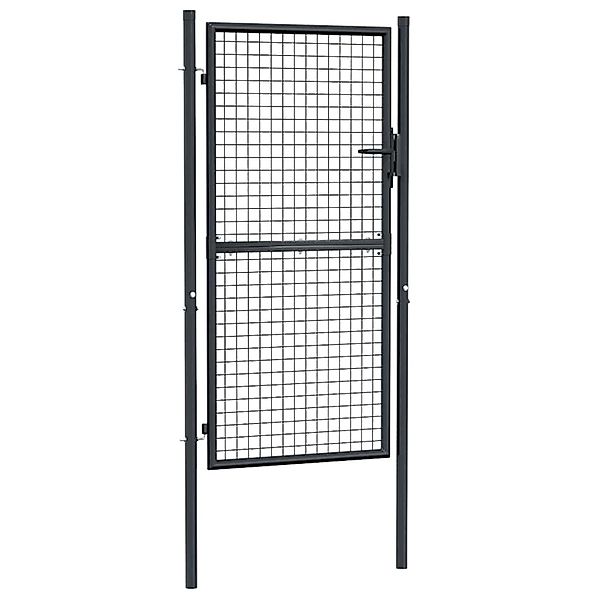vidaXL Gitter-Gartentor Verzinkter Stahl 100 x 175 cm Grau 145774 günstig online kaufen
