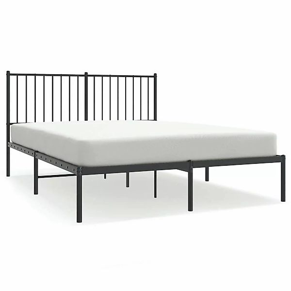 vidaXL Bettgestell mit Kopfteil Metall Schwarz 140x190 cm Modell 61679937 günstig online kaufen