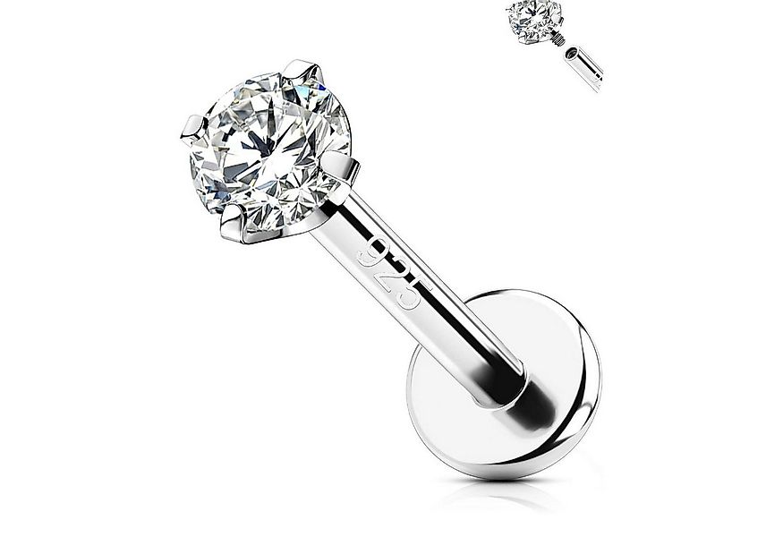 OUFER Piercing-Set 925 Helix Piercing Silber 8mm Innengewinde CZ Tragus Con günstig online kaufen