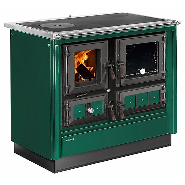 Justus Küchenofen Rustico 90 2.0 Stahl Grün 7 kW günstig online kaufen