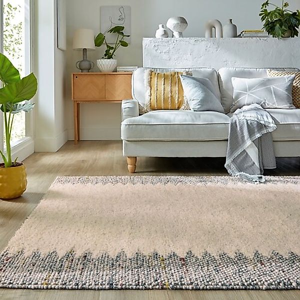 FLAIR RUGS Wollteppich »Minerals Border«, rechteckig, 3 mm Höhe, Mineralien günstig online kaufen