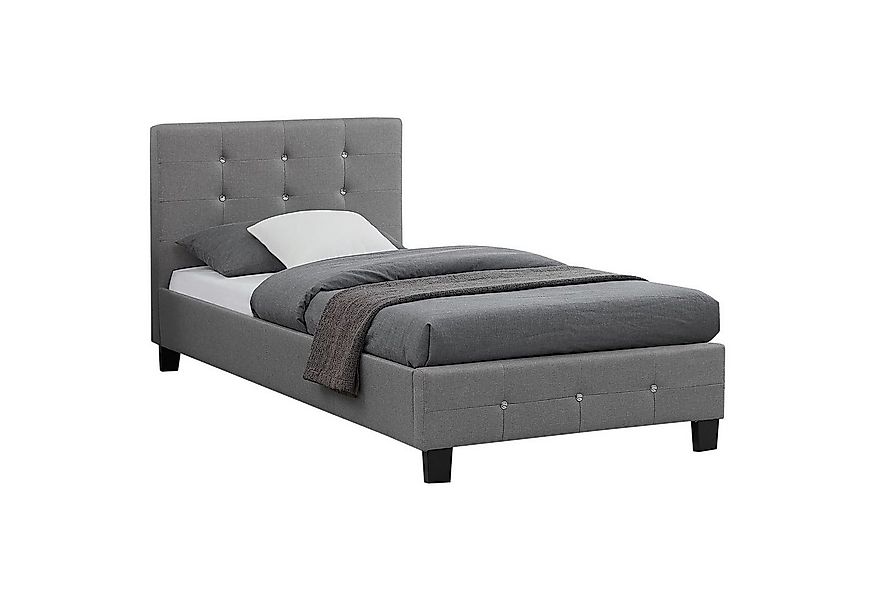 CARO-Möbel Polsterbett DELAWARE, Einzelbett 90x200 cm inkl Lattenrost, Stra günstig online kaufen