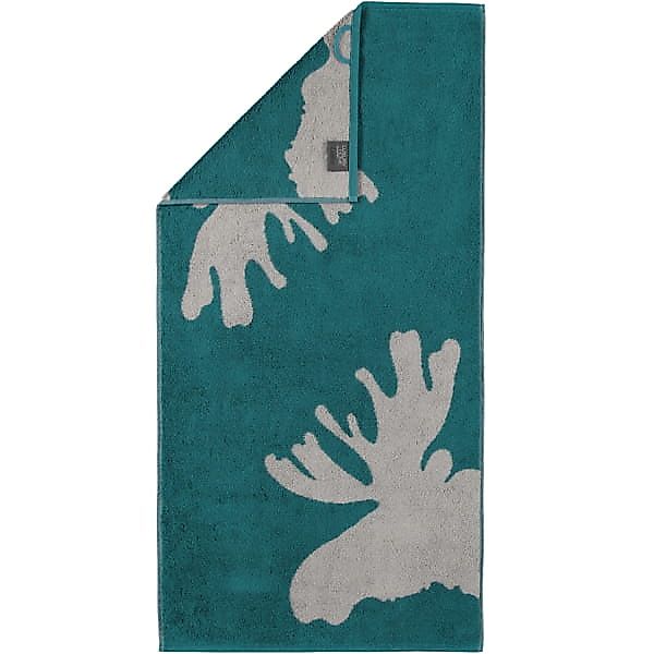 Cawö Christmas Edition Elch 927 - Farbe: smaragd - 44 - Handtuch 50x100 cm günstig online kaufen