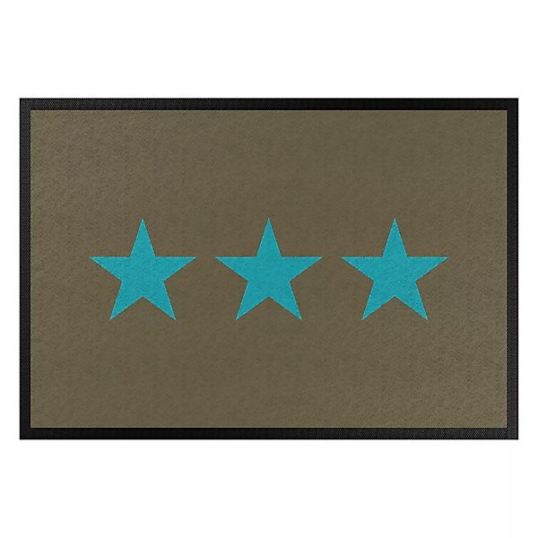 Fußmatte Muster & Textur Drei Sterne braun türkisblau günstig online kaufen