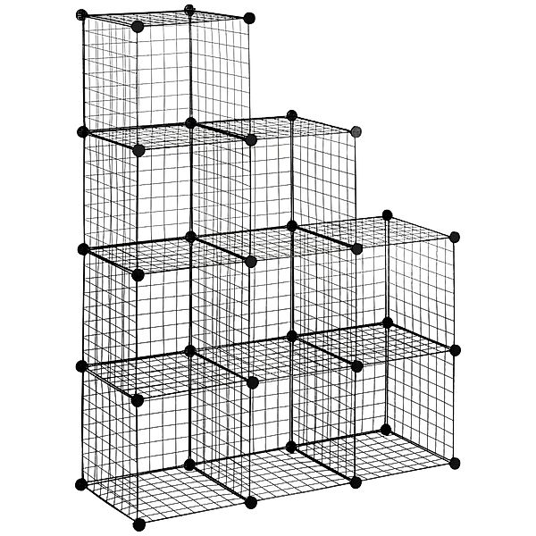 HOMCOM Steckregal Steckregal aus Stahldraht, DIY Würfelregal, 9 Fächer, Sch günstig online kaufen