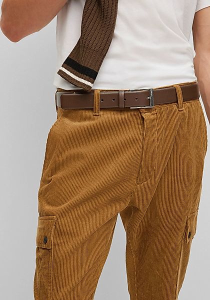 HUGO Ledergürtel genarbt mit Logo-Schliesse, glänzende günstig online kaufen