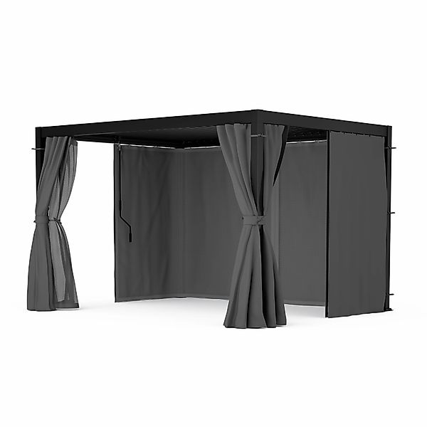 Blumfeldt LuminaHaven Pergola Gartenpavillon 3x4 mit Vorhängen und Moskiton günstig online kaufen
